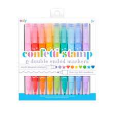 Load image into Gallery viewer, Confetti Stamp Double-Ended Markers - Set of 9
