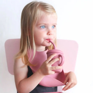 Sippy Cup with Straw, Spill-Proof & Anti-Stain - Almond