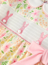 Load image into Gallery viewer, Easter Bunny Embroidery Smocking Cute Baby Girls Dress