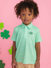 Load image into Gallery viewer, Boys Classic Spring Bud Gingham Knit Short Sleeve Performance Polo
