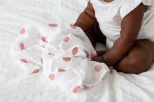Load image into Gallery viewer, Muslin Cotton Swaddle Blanket - Large - Strawberries