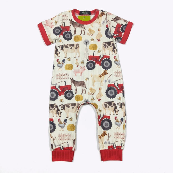 Farm Red Tractor Romper