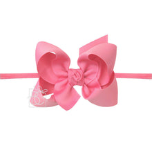 Load image into Gallery viewer, 1/4&quot; NYLON PANTYHOSE HEADBAND W/SIGNATURE GROSGRAIN BOW