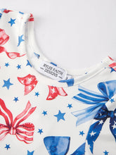 Load image into Gallery viewer, 4th Of July Bow Star Girls Dress