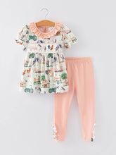 Load image into Gallery viewer, Farm Chicken Horse Print Girls Outfits Set