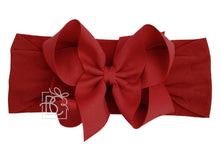 Load image into Gallery viewer, WIDE PANTYHOSE HEADBAND W/CLASSIC GROSGRAIN BOW