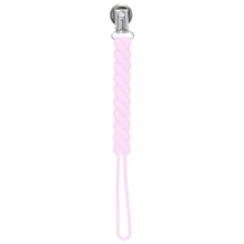 Load image into Gallery viewer, Twist Pink All Silicone Modern Pacifier Clip