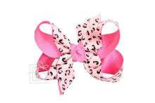 Load image into Gallery viewer, LAYERED LEOPARD BOW ON CLIP