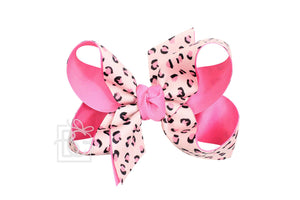 LAYERED LEOPARD BOW ON CLIP