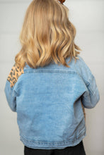 Load image into Gallery viewer, Kids Leopard Patch &amp; Light Wash Denim Button Pocket Jacket