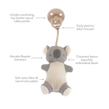 Load image into Gallery viewer, Bitzy Pal Natural Rubber Pacifier &amp; Plush
