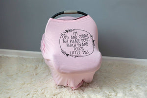 Pink No Touching Baby Car Seat Cover