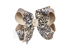 LAYERED LEOPARD BOW ON CLIP