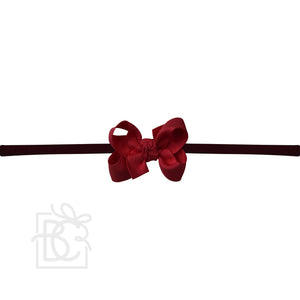 1/4" NYLON PANTYHOSE HEADBAND W/SIGNATURE GROSGRAIN BOW