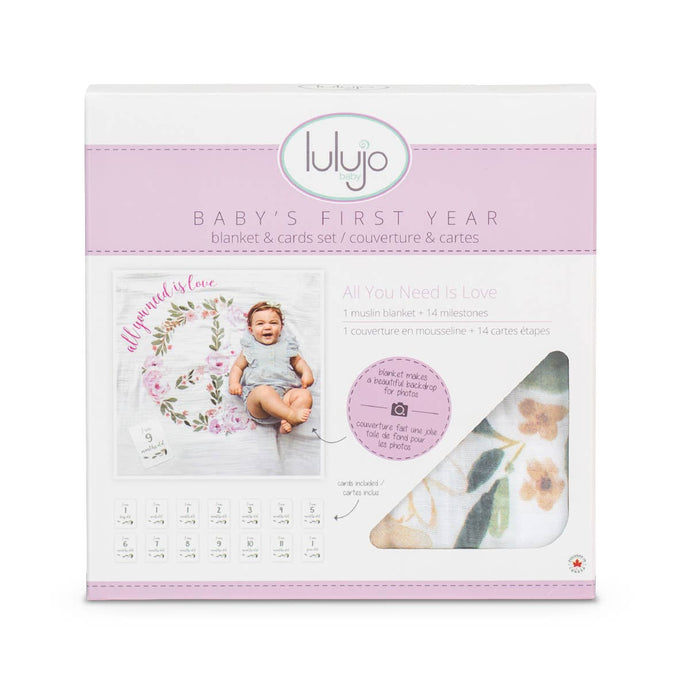 Baby's 1st Year Swaddle & Milestone Cards - Love