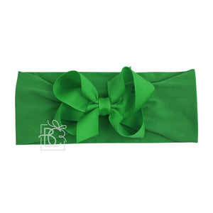 WIDE PANTYHOSE HEADBAND W/CLASSIC GROSGRAIN BOW