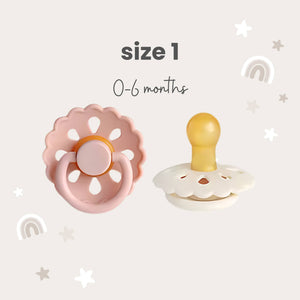 Natural Latex Pacifiers - Size(0-6M) Blush & Cream