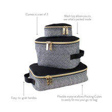 Load image into Gallery viewer, Black &amp; Gold Pack Like a Boss Packing Cubes