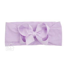 Load image into Gallery viewer, WIDE PANTYHOSE HEADBAND W/CLASSIC GROSGRAIN BOW