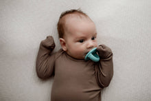 Load image into Gallery viewer, Cocoa Brown Ribbed Knotted Newborn Baby Gown sleepwear
