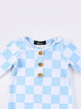 Load image into Gallery viewer, Blue Checkered Baby Knotted Gown