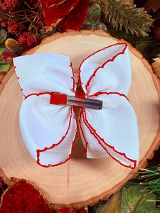 Nutcracker Embroidered Moonstitch Hair Bow: Christmas 2025