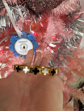 White and Black Stainless Steel Bangle