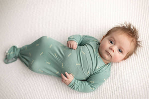 Arrow Print Knotted Newborn Baby Gown Pajamas