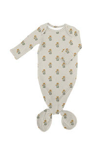 Marigold Block Print - Knotted Infant Gown