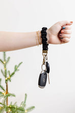 Load image into Gallery viewer, Black Luxe Scrunchie Keychain