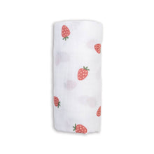 Load image into Gallery viewer, Muslin Cotton Swaddle Blanket - Large - Strawberries