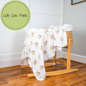 Moo Moo Here Farm Theme Baby Swaddle Blanket