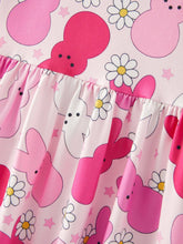 Load image into Gallery viewer, Easter Rabbit Ruffles Puff Sleeves Girls Dress