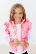 Load image into Gallery viewer, Neon Pink Checker Puffer Vest