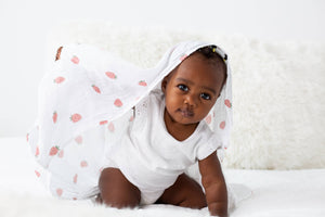 Muslin Cotton Swaddle Blanket - Large - Strawberries