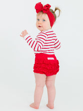 Load image into Gallery viewer, Baby Girls Red Knit RuffleButt Bloomer