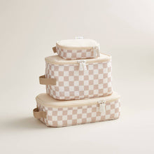 Load image into Gallery viewer, Taupe Checkerboard Pack Like a Boss™ Packing Cubes