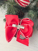 Load image into Gallery viewer, Christmas Tree Cake Moonstitch Hair Bow: Christmas 2025