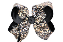 Load image into Gallery viewer, LAYERED LEOPARD BOW ON CLIP
