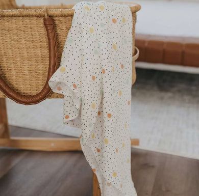 Dotted Pastel Bamboo Muslin Swaddle