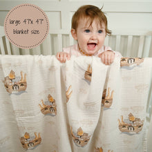 Load image into Gallery viewer, Noah&#39;s Ark Baby Swaddle Blanket
