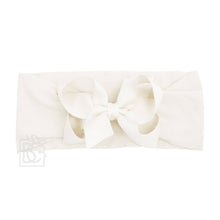 Load image into Gallery viewer, WIDE PANTYHOSE HEADBAND W/CLASSIC GROSGRAIN BOW