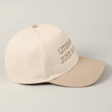 Load image into Gallery viewer, Literally Just A Girl Embroidery Two Tone Trucker Hat