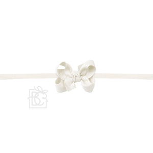 1/4" NYLON PANTYHOSE HEADBAND W/SIGNATURE GROSGRAIN BOW