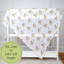Load image into Gallery viewer, Moo Moo Here Farm Theme Baby Swaddle Blanket