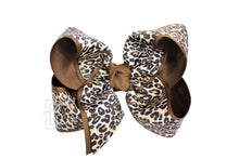 Load image into Gallery viewer, LAYERED LEOPARD BOW ON CLIP