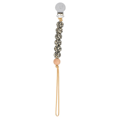 Leopard Beaded Pacifier Clip