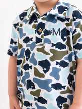 Load image into Gallery viewer, Boys Fish Camo Catch Knit Short Sleeve Performance Polo