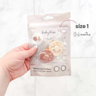 Natural Latex Pacifiers - Size(0-6M) Blush & Cream