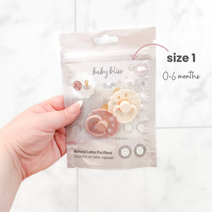 Natural Latex Pacifiers - Size(0-6M) Blush & Cream